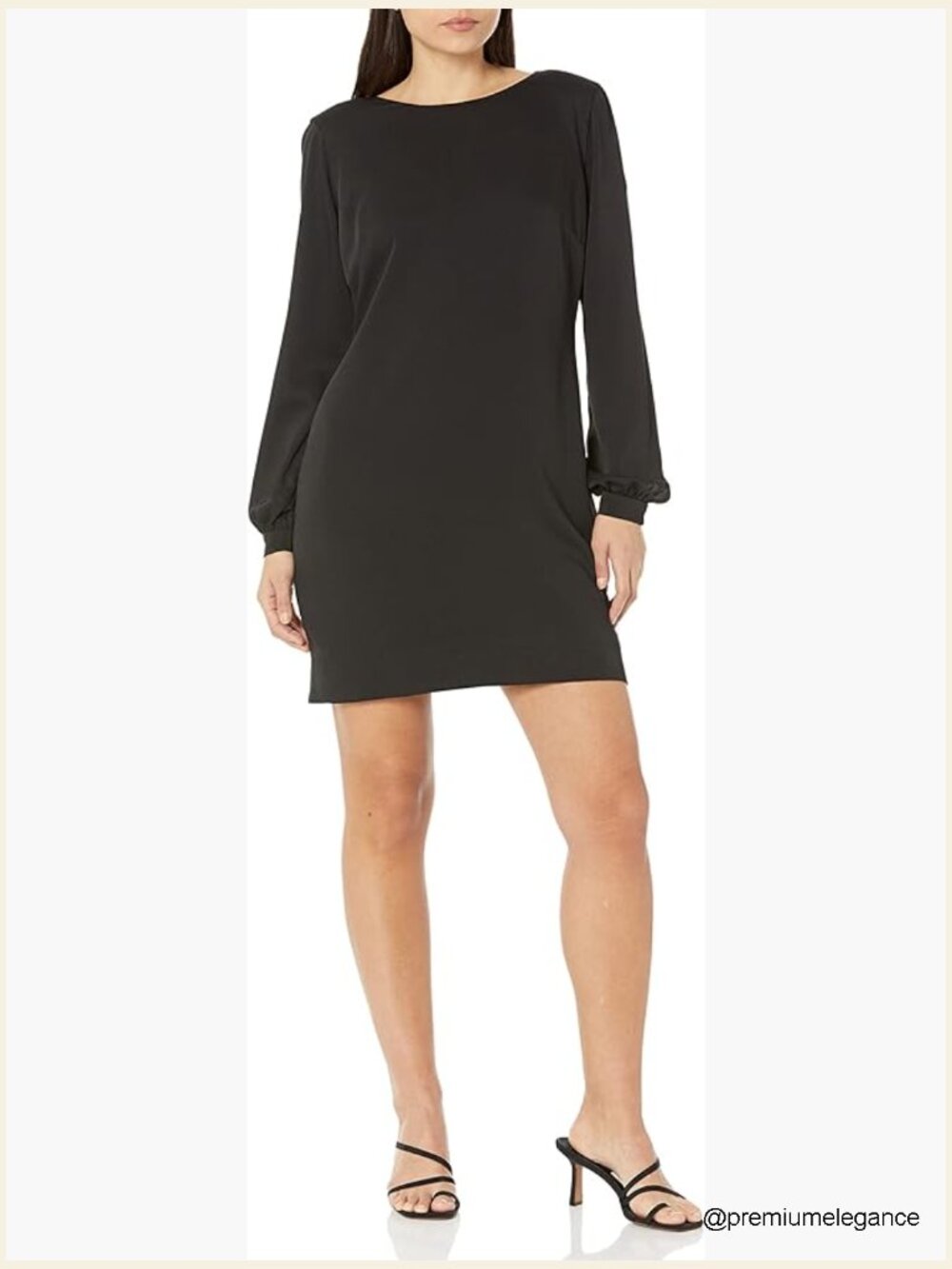 Bodycon Mini Dress with Pearl Strands, Boat Neck, Long Sleeve